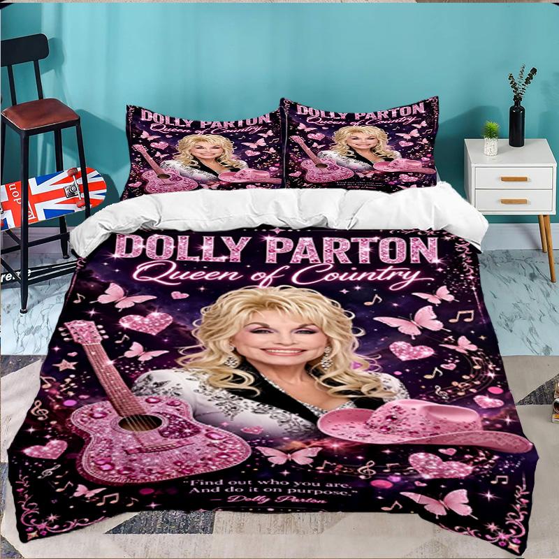Dolly Memorial Tribute 3pcs Bedding Set,Including 1pc Duvet Cover And 2pcs Pillowcases Perfect Gift for Christmas,Ideal for Bedroom, Dormitory