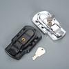 89*50mm Copper Core Box Latch Hasp w/ Key Metal Locker Flight Case Electronic Cabinet Suitcase Buckle Toggle Catch Silver/Black