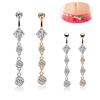 Human Body Puncture Endless Steel Thick Needle Navel Ring Crystal Zircon String Pendant Navel Nail Stainless Steel Navel Buckle
