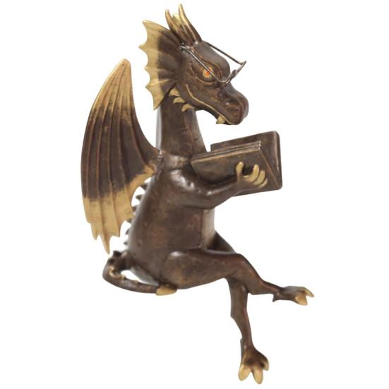 Винтажная книга для чтения, фигурка дракона, смоляная статуя летающего дракона в западном стиле, скульптура, модель, фигурка, украшение, игрушка, дом