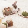 Natural Catnip Owl Cat Toy Plush Chew Teaser with Feather and Wooden Stick Interactive Indoor Kitten Toy 1/2/4PCS