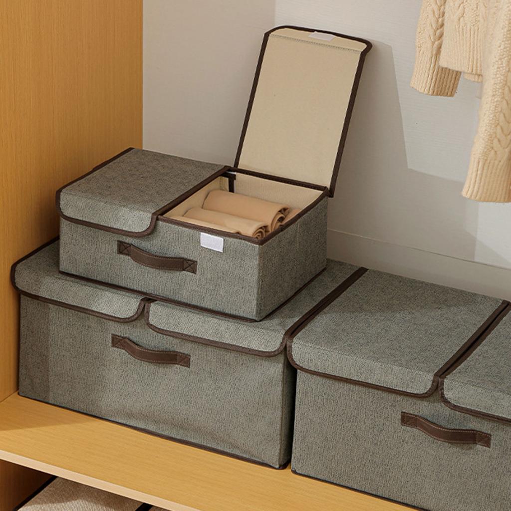 Складной тканевый ящик для хранения с дышащим нетканым дизайном, большая вместимость, многосекционный органайзер для организации одежды дома
