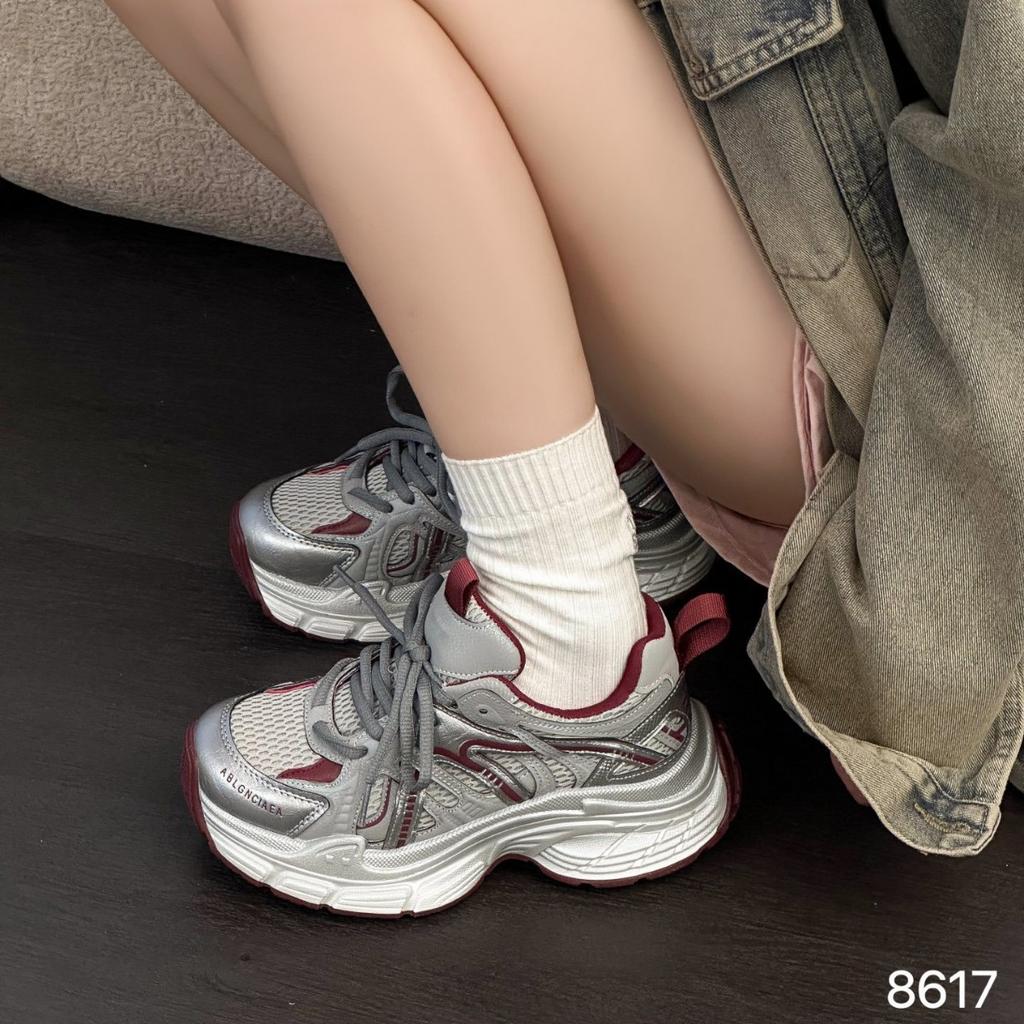 Европейская станция 2025 осень новая сетчатая платформа папины кроссовки женские легкие с увеличением роста универсальные повседневные спортивные кроссовки трендовые