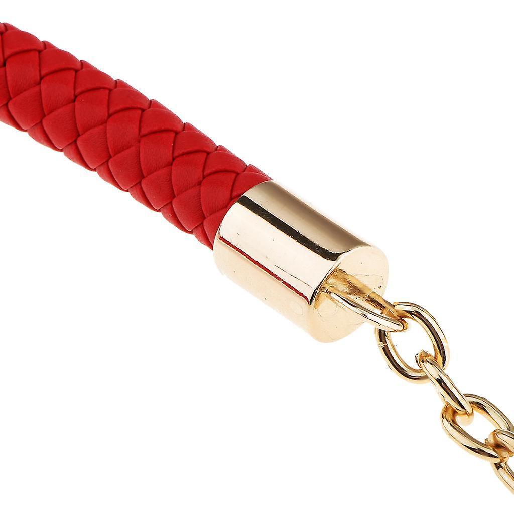 2 Piece Metal PU Leather Braided Bag Strap Handle Bag Chain Replacement 60cm