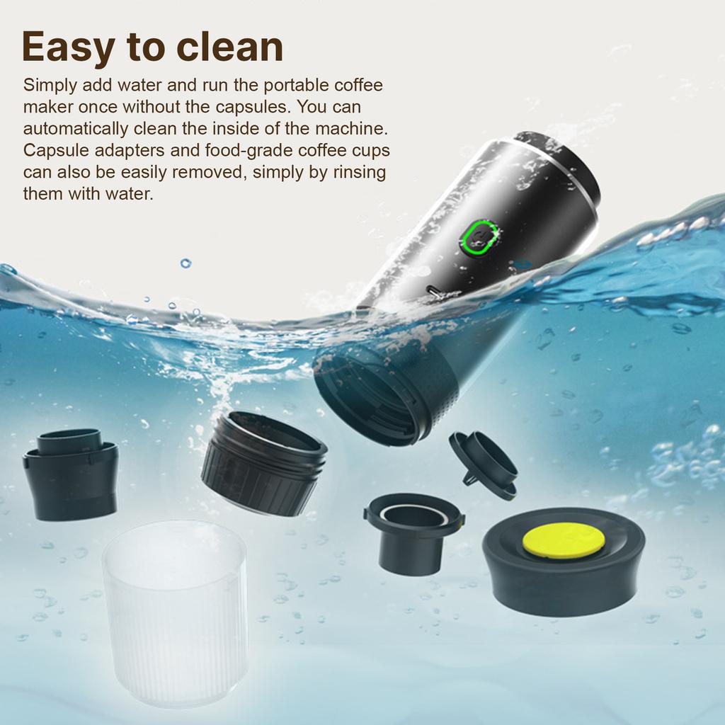 Портативная кофемашина для автомобиля, дома, путешествий, 3 в 1, беспроводная электрическая кофеварка, работающая с капсулой