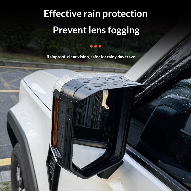 2Pcs for Toyota Land Cruiser Prado 250 LC250 Rear View Mirror Rain Eyebrow Frame ABS Weather Resistant Protective Frame Exterior