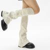 Wide Leg Slimming Flared Leg Warmers JK Slouch Socks Knitted Leg Warmers Y2K Hot Girl Socks Heart Cutout Girlish