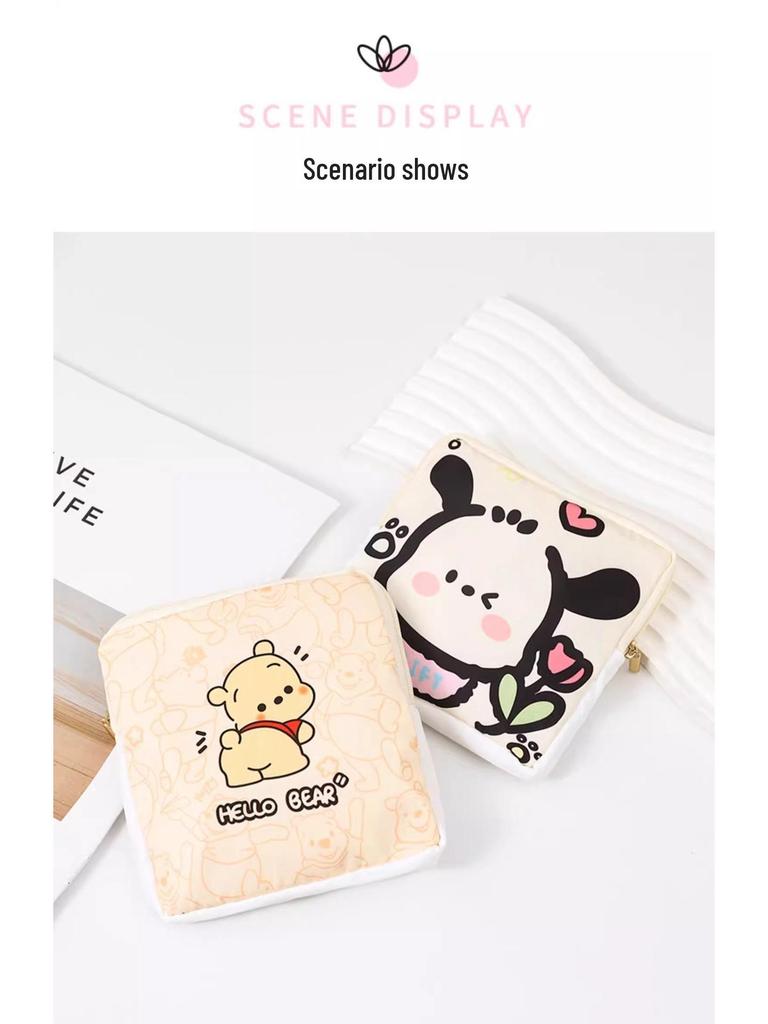 Portable Large-Capacity Cute Menstrual Pad Storage Bag for Students