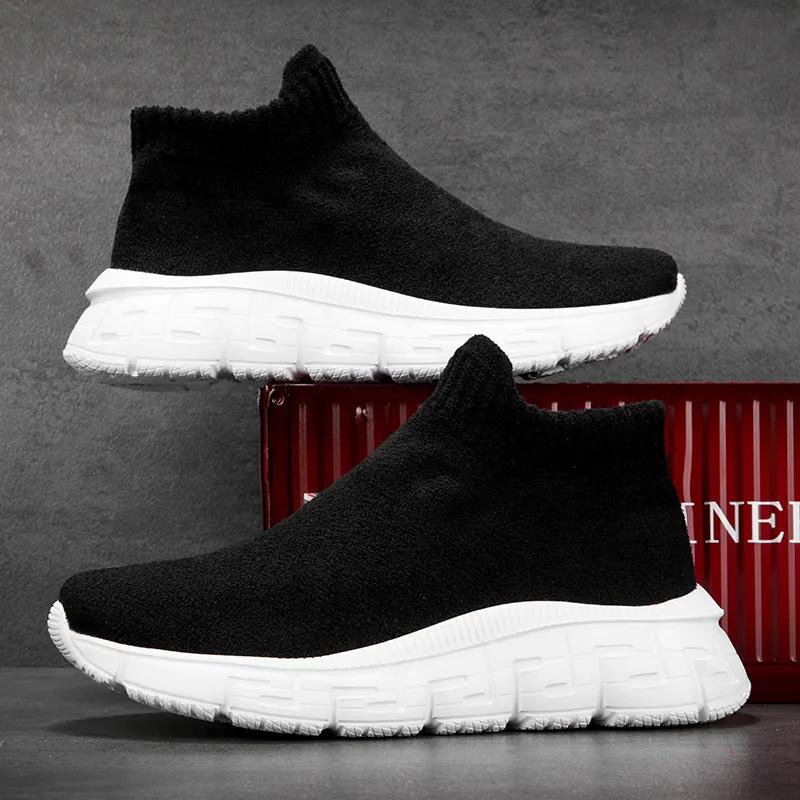 Новые мужские кроссовки Slip-On High Tops женские кроссовки брендовые модные дышащие мужские городские носки для отдыха женские теннисные кроссовки