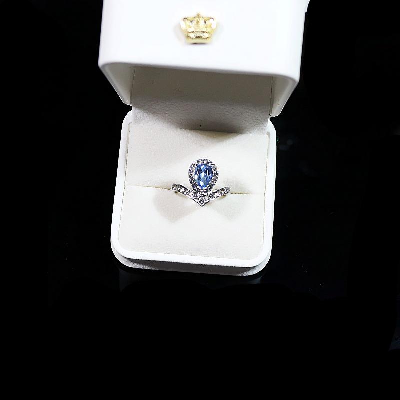 Модный комплект украшений в виде синей капли воды: Ожерелье, серьги и кольцо в японско-корейском стиле из титановой стали, 2024 г.