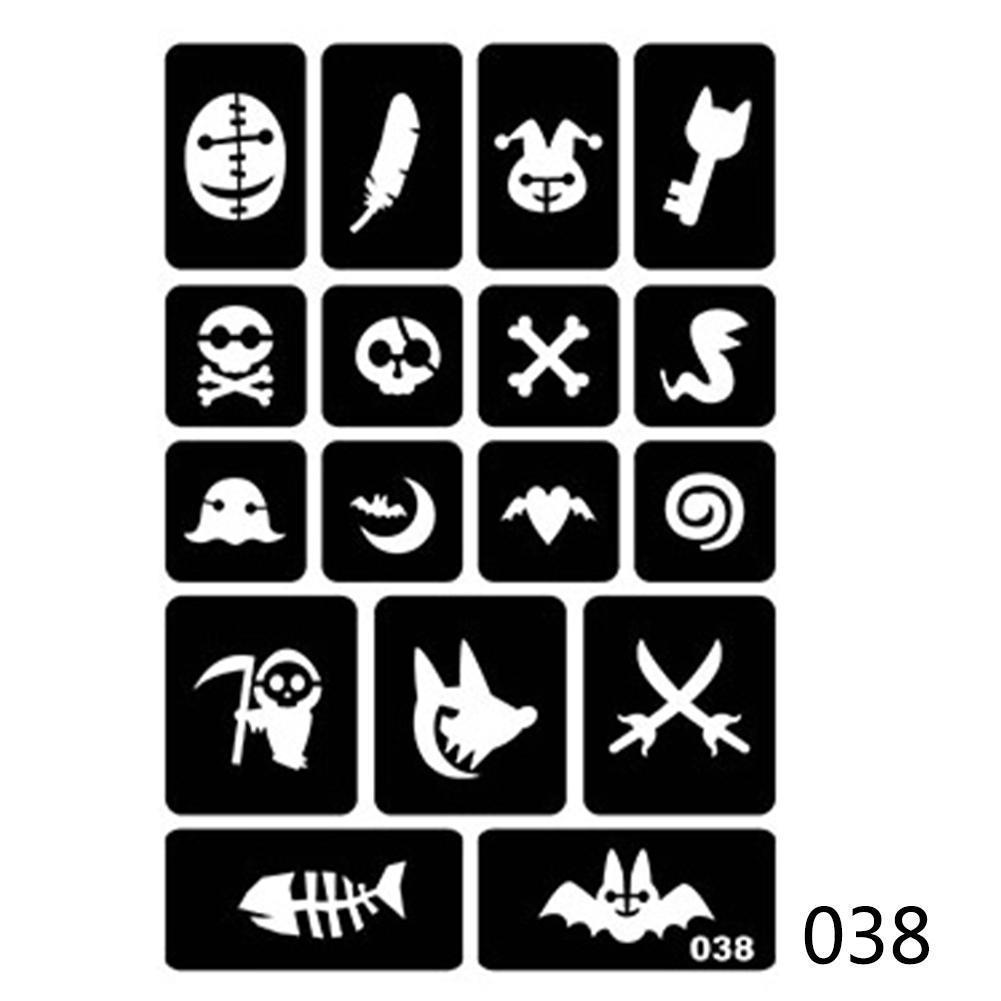 40 стилей, маленькие трафареты для татуировок с аэрографом для женщин и детей, шаблон для рисования, трафарет для татуировки хной для рисования, блестящие татуировки