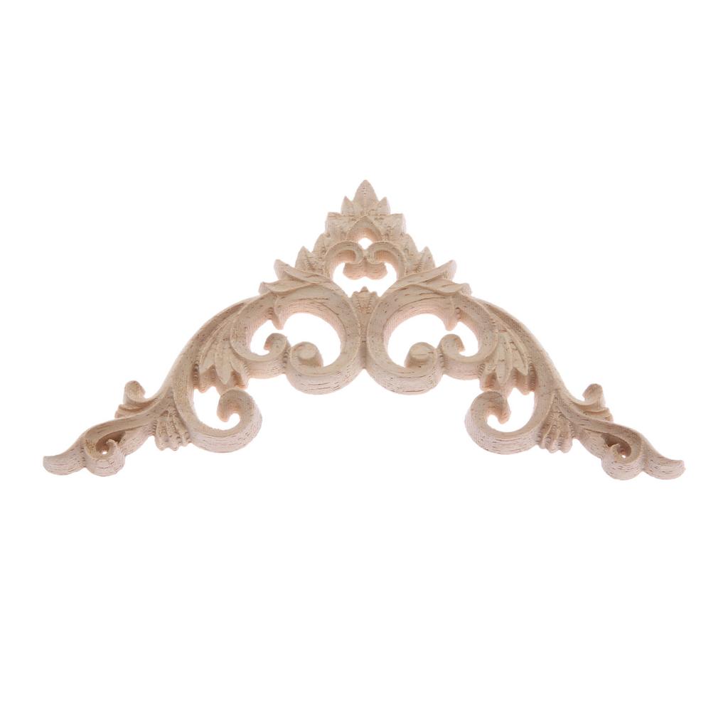 1pc 10/15/20cm Unpainted DIY Decorative Wooden Corner Carving Decals for Door Fireplace Dresser Cabinet Mirror Bed Mantel Decor