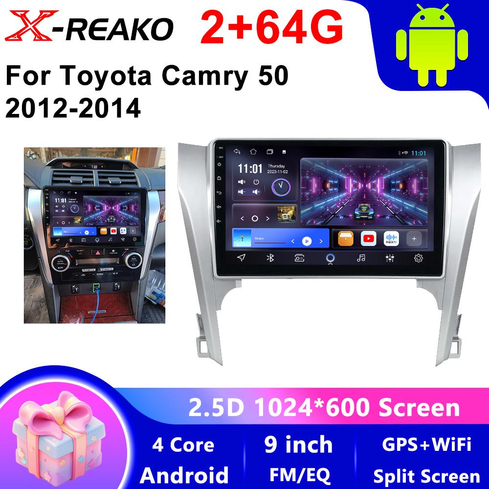 Автомобильный видеоплеер для Toyota Camry 7 XV 50 55 2011 - 2014 Автомобильный радиоприемник Мультимедийный плеер Авторадио GPS Carplay Android Auto