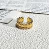 2026 Court Style Retro Heavy Industry Geometric Irregular Brushed Open Ring Women Ins Light Luxury Fashion Exquisite Index Finger Ring