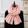 Short Beard Scarf for Women Winter High End Wool Cashmere Scarf Versatile Men's Shawl Solid Color Red Scarf