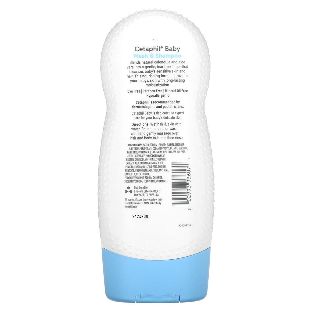 Cetaphil Baby, Wash & Shampoo with Organic Calendula, 7.8 Fl Oz (230 Ml)
