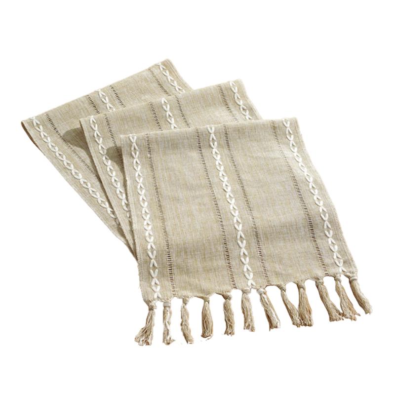 Новый! Дорожка для стола в деревенском стиле с кисточкой 33x183 см/13x72 дюйма в деревенском стиле для столовой праздничной вечеринки