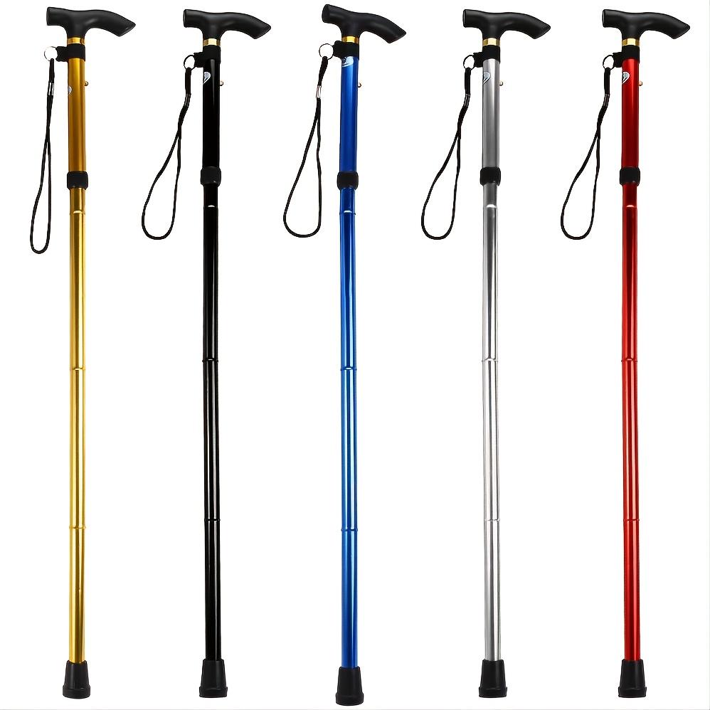 Foldable Lightweight Walking Stick, Trekking Pole With Rubber Tip, Adjustable Height