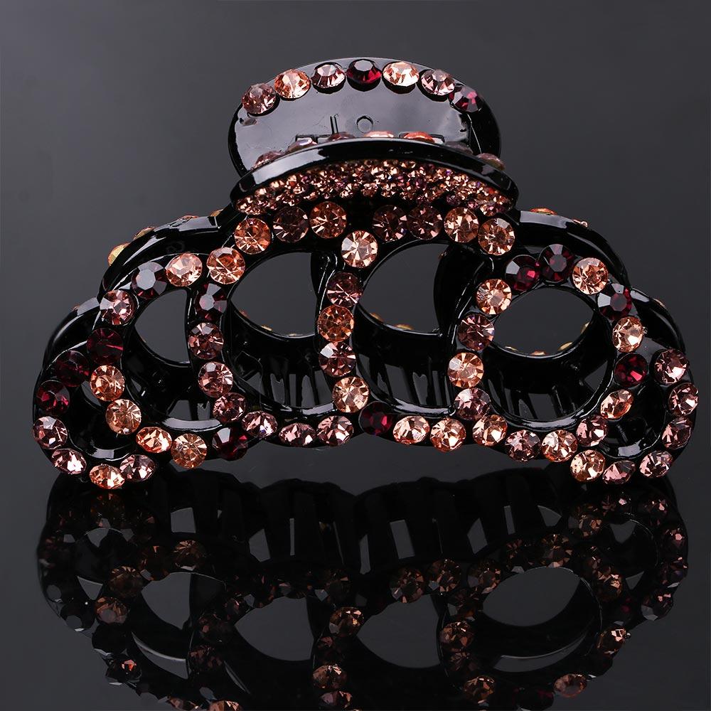Fashion Korean Women New Rhinestone Crystal Acrylic Hair Clips Hair Claws Crab Clamp Banana Grips