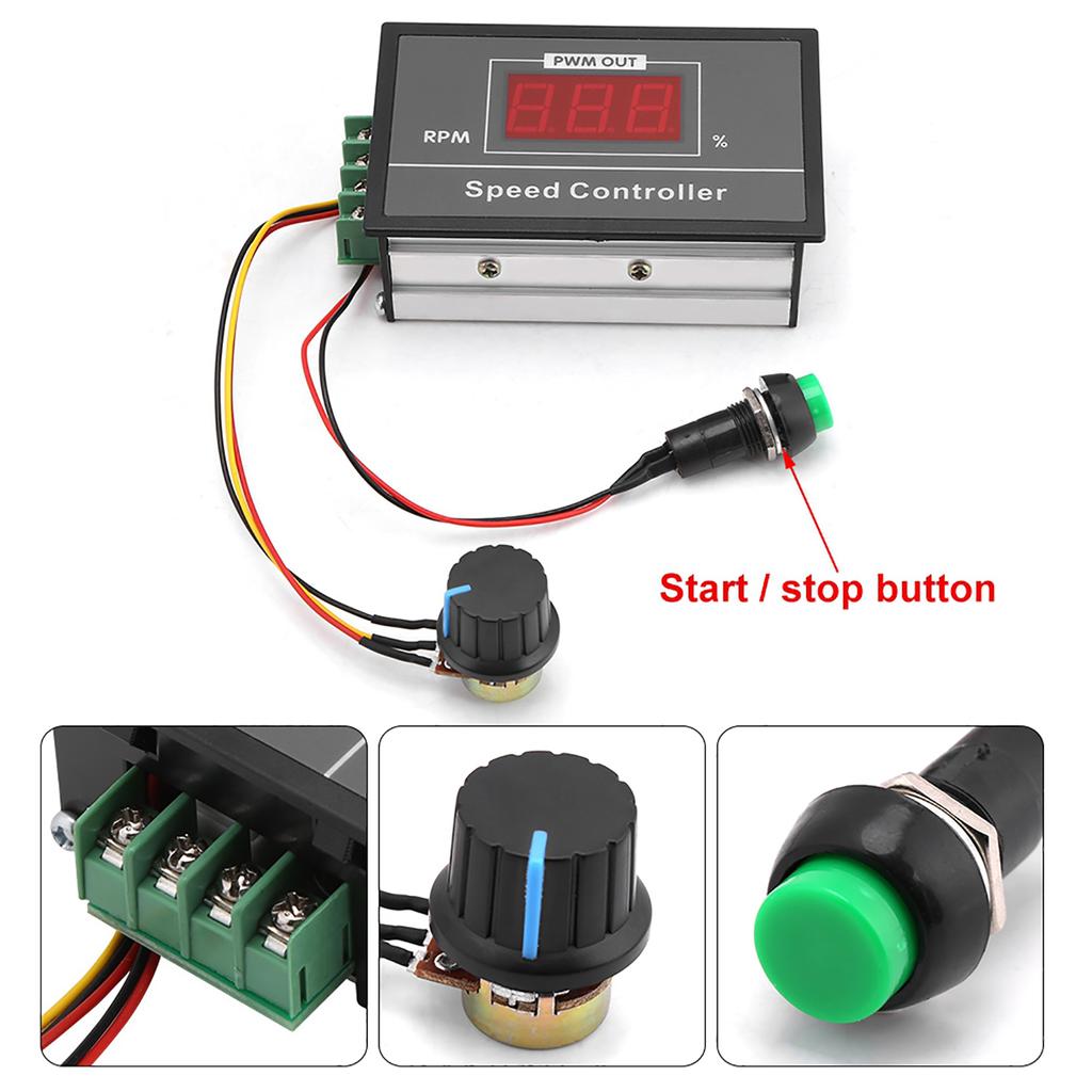 Adjustable Motor Controller  6‑60V 12V 24V 36V 48V 30A PWM  Motor Speed Controller Start Stop