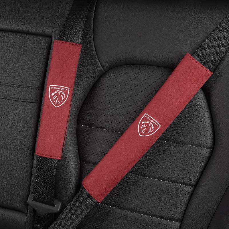 2Pcs Seat Belt Covers Car Accessories Car Shoulder Pad For Peugeot 5008 508 408 4008 308 3008 208 2008 Landtrek Rifter Valve cap ed1
