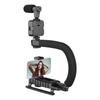 Universal Video U Grip Handle Handheld Vlog Bracket Stabilizer Kit with LED Video Light Microphone