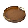 Round Shape Bamboo Tray Large Capacity Fast Food Tray Vintage Tea Set  Restaurant Use
