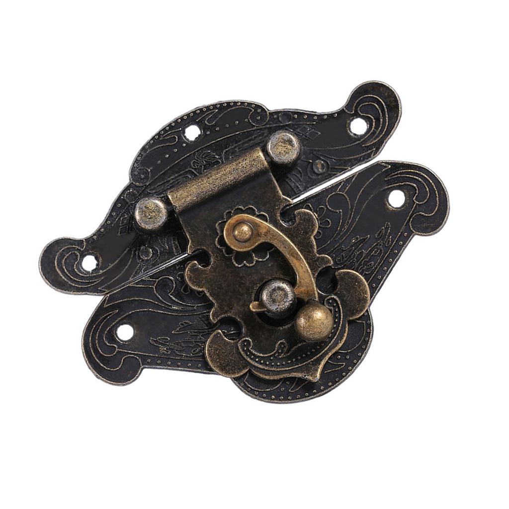 Antique Retro Vintage Decorative Latch Hasp Pad Chest Lock Plate For Wooden Jewelry Box M