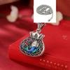 Серебряный кулон-ожерелье S990 с эмалью cloisonсе в виде карпа, полый резной дизайн мешка для денег, для женщин.