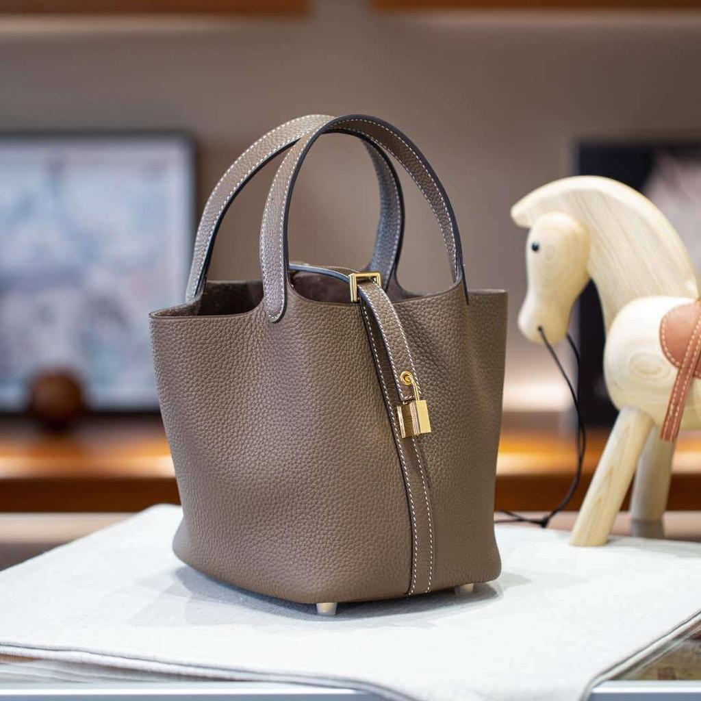 Picotin18 Сумка-тоут с ручкой половинной длины из коровьей кожи верхнего слоя Сто стилей Классическая женская сумка Сумка