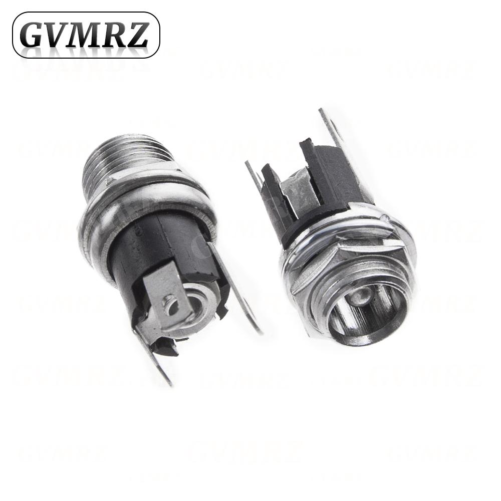 10PCS DC025M 5.5*2.1/2.5mm DC Socket With Nut 5.5x2.1/5.5x2.5 mm DC Power Jack Socket Female Panel Mount Connector