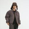 Unisex Reversible Cotton Puffer Jacket Winter Warm Oversized Hoodless Coat With Collar Side Pockets