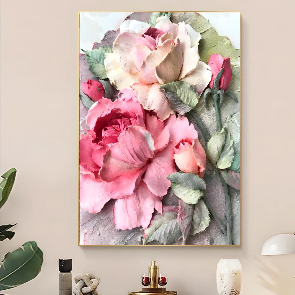 Толстое масло Холст Цветочная Настенная Картина Постер для Гостиной, Спальни, Офиса