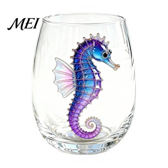 Ocean Style Bar Accessory Octopus Stemless Wine Glass, 3D Marine Animal Printed Themed Glassware Borosilicate Glassware, for Cocktails And Home Unique