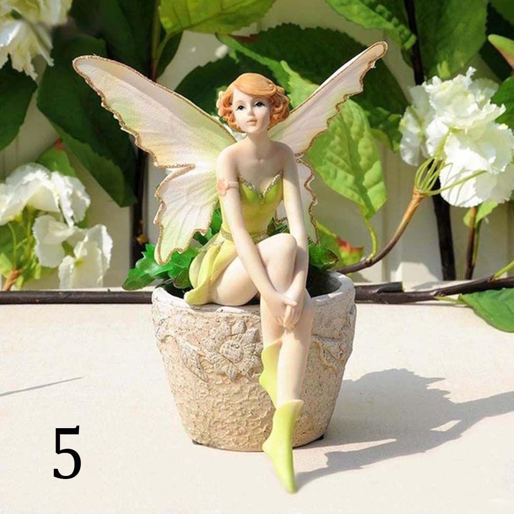 Girl DIY Garden Home Ornament Crafts Fly Fairy Car Decor Angel Figurines Miniatures Flower Fairy