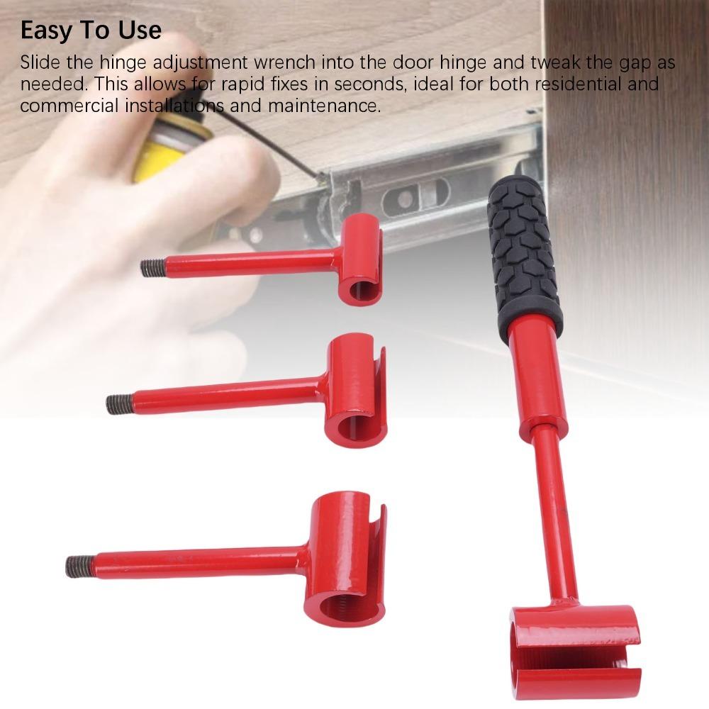 6pcs Red Door Hinge Adjustment Tool Multi-Functional Hinge Gap Adjustment Wrench Home Repair