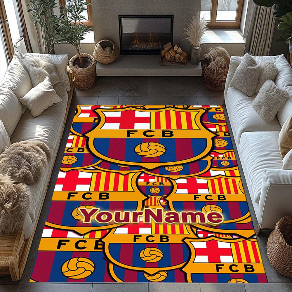 Fc Barcelona Customize Your Name Floor Rug Office Rug Suitable for Balcony Dormitory Study room Game Room Anti-slip Rug Office home decor