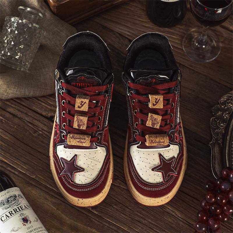 New red wine Longjing star board shoes niche design sports and leisure X