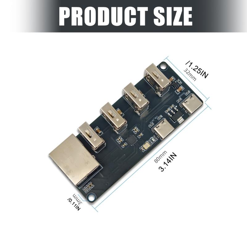 CH339F 4-портовый металлический USB Ethernet-хаб-адаптер 4-портовый USB 2.0 модуль расширения для офиса и дома