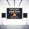 2D Flat Printing Vintage Campfire Backdrop for S'mores Night and Family Gathering Photoshoot