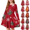 Girls' Princess Dress - Long Sleeve A-Line T-Shirt Dress Christmas Day