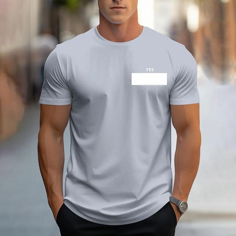 2025 New Fashion Innovative Math Formula Print Men's Short Sleeve Summer Fresh Sports Gym T-Shirt Loose Round Neck Top