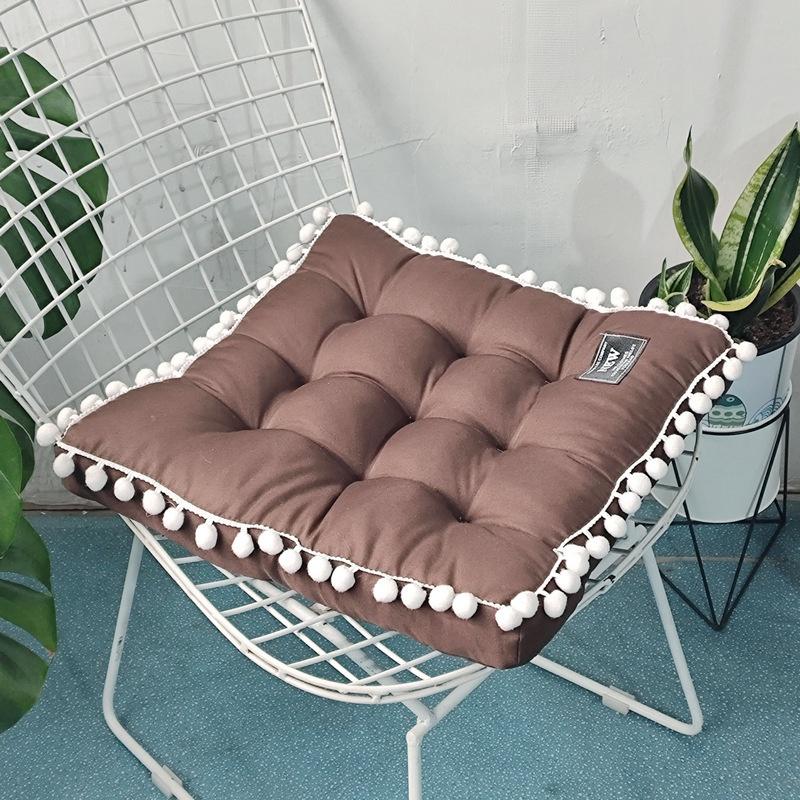 Толстая трехмерная плюшевая шариковая подушка 41X41 см, однотонная подушка сиденья в скандинавском стиле, подушка сиденья у окна