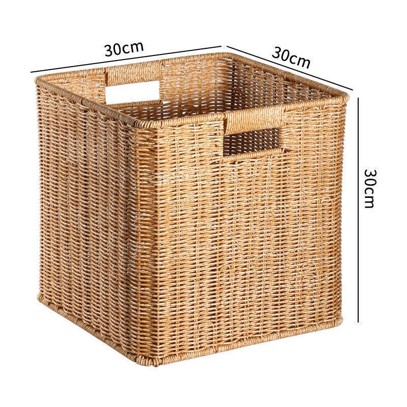 Плетеная коробка для хранения: Универсальная корзина для организации книг, журналов, закусок, игрушек и многого другого в гостиной или кабинете.