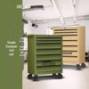 Green Forest Multifunctional Tool Cart with Drawers – Mobile Heavy-Duty Metal Workbench for Auto Repair and Workshop