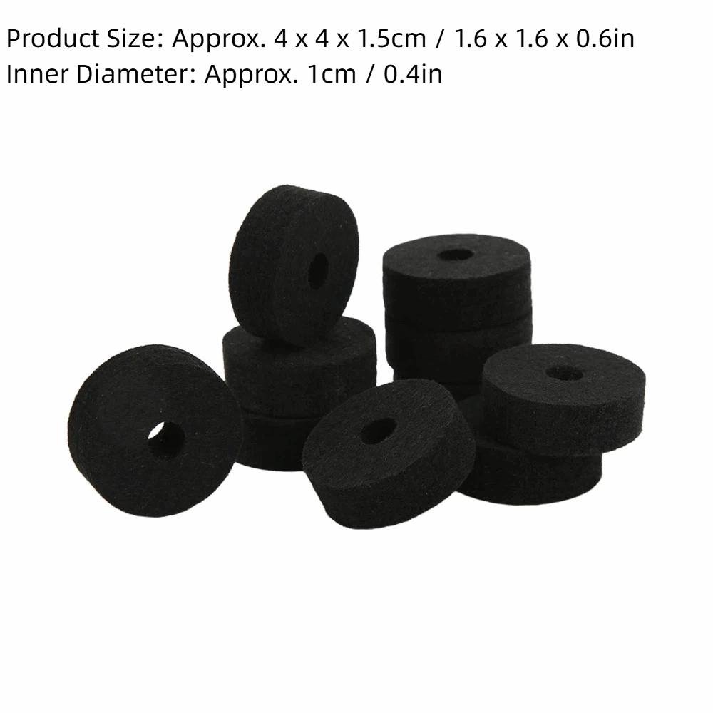 20PCS Felt Felt Washer Pads Black And Grey Drum Set Accessory Cymbal Felt Washer For Drummers