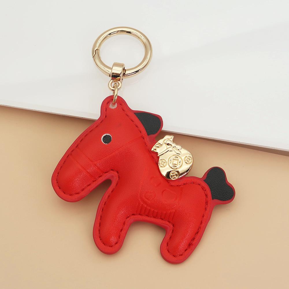 Women's Bag Charm Decoration Bag Pendant Cartoon Rocking Wooden Horse Women's Leather Bag Charm Key Chain Cute Bag Accessories Gifts
