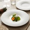Creative Ceramic Steak Sushi Plate Round Cooking Dishes Simple Home Kitchen Solid Color Cutlery Dinner Plates Snack Dessert Tray