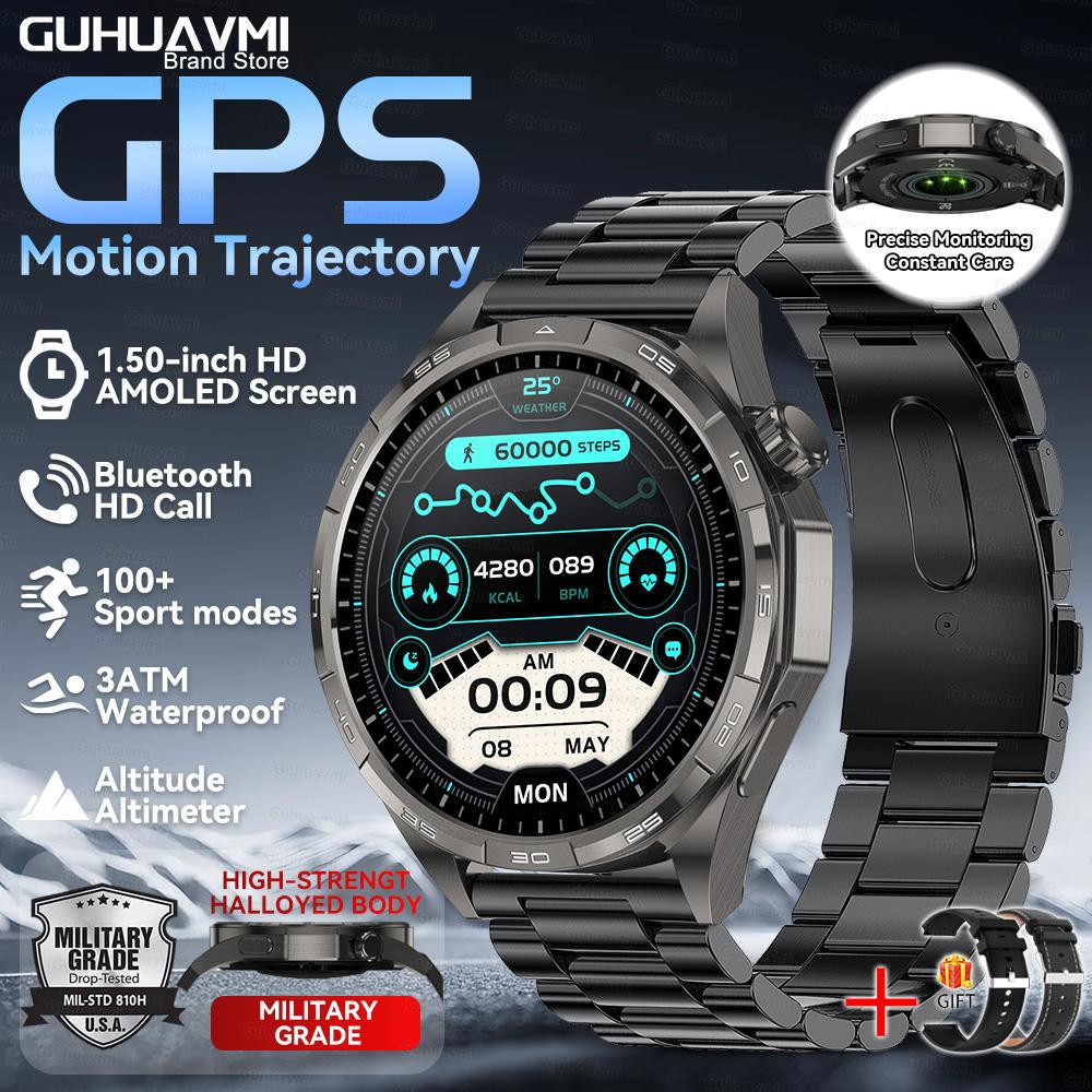 Новые Умные Часы 6 Pro для Активного Отдыха и Спорта для Мужчин Bluetooth Звонки GPS Трек Высота Давление Пульс Здоровье Умные Часы