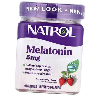 Жевательный Мелатонин, Melatonin 5 Gummies, 90таб Клубника (72358037)